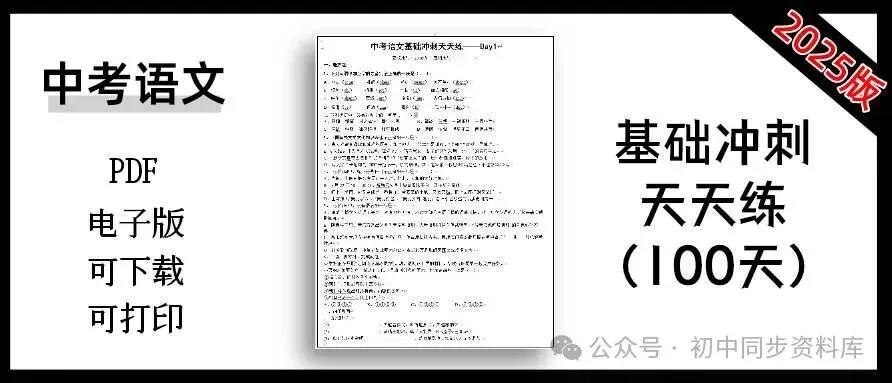 【精品资料】中考语文基础冲刺天天练(100天) 第3张