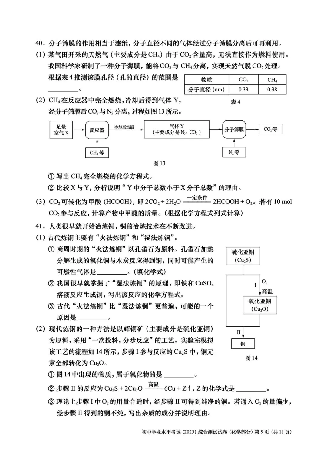 【中考】2025年上海市初中学业水平考试综合试卷(化学部分) 第4张