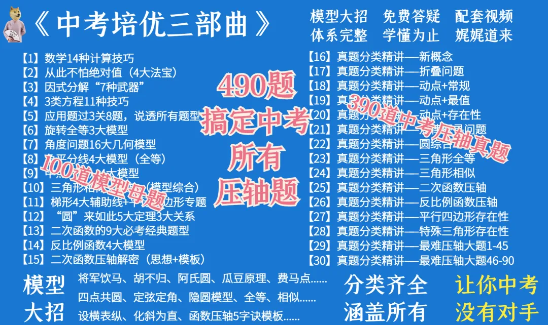 《3部曲》490题搞定中考所有压轴题 第9张