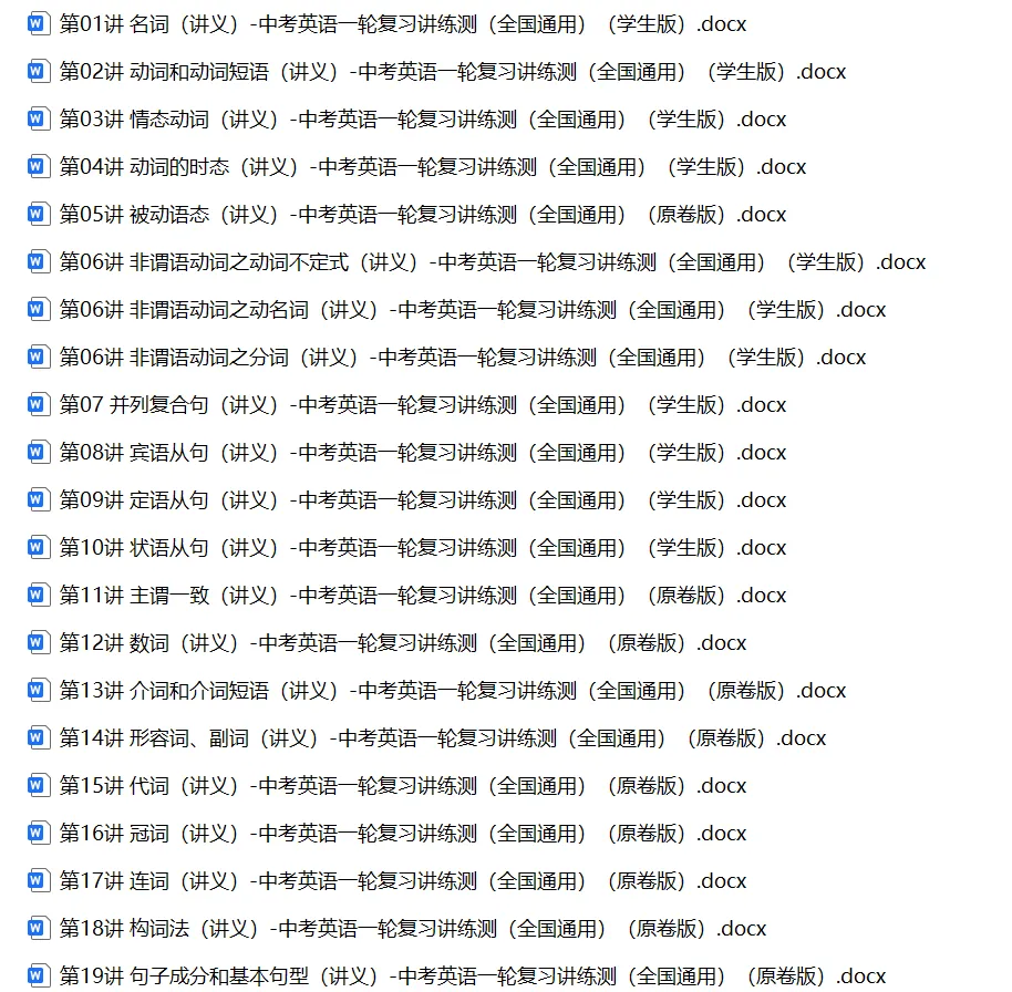 中考英语一轮复习语法讲练测(课件+讲义+配套练习)| 可下载 第3张