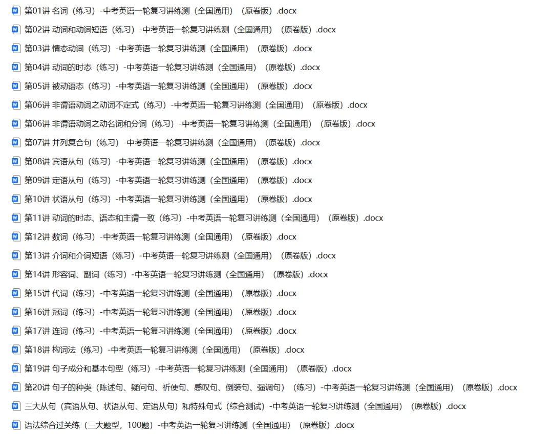 中考英语一轮复习语法讲练测(课件+讲义+配套练习)| 可下载 第4张