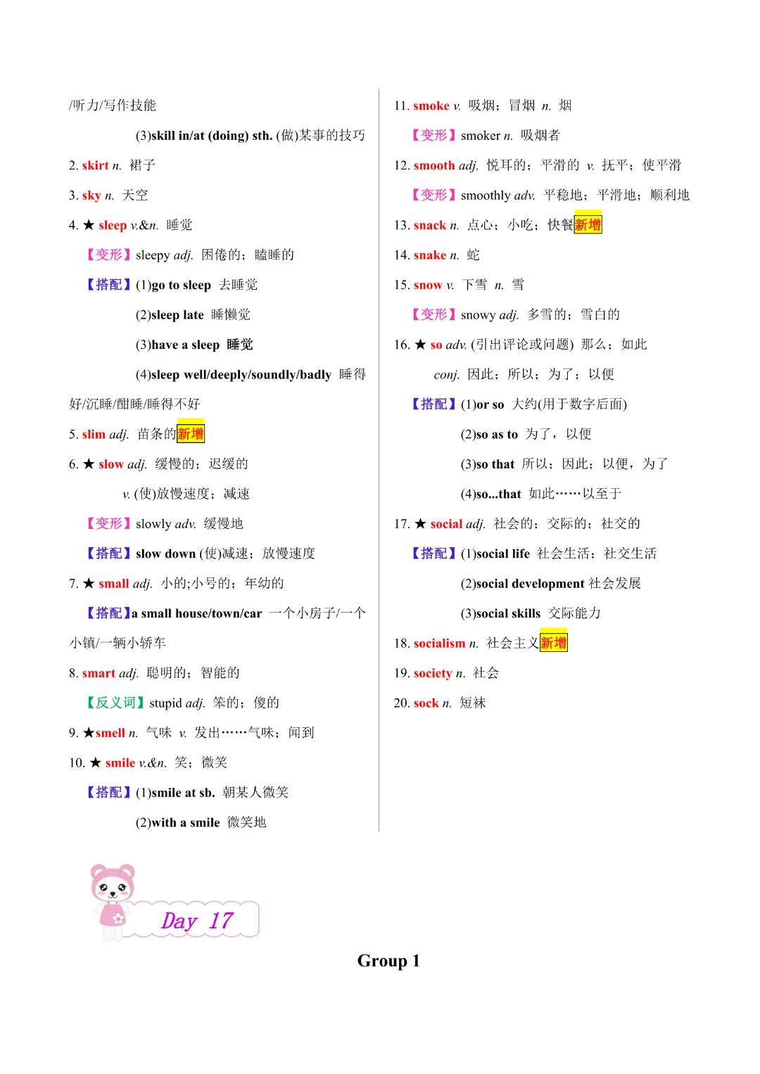 【中考专项英语】《专题02 20天搞定中考必背1600词》完整高清电子版可打印 第17张