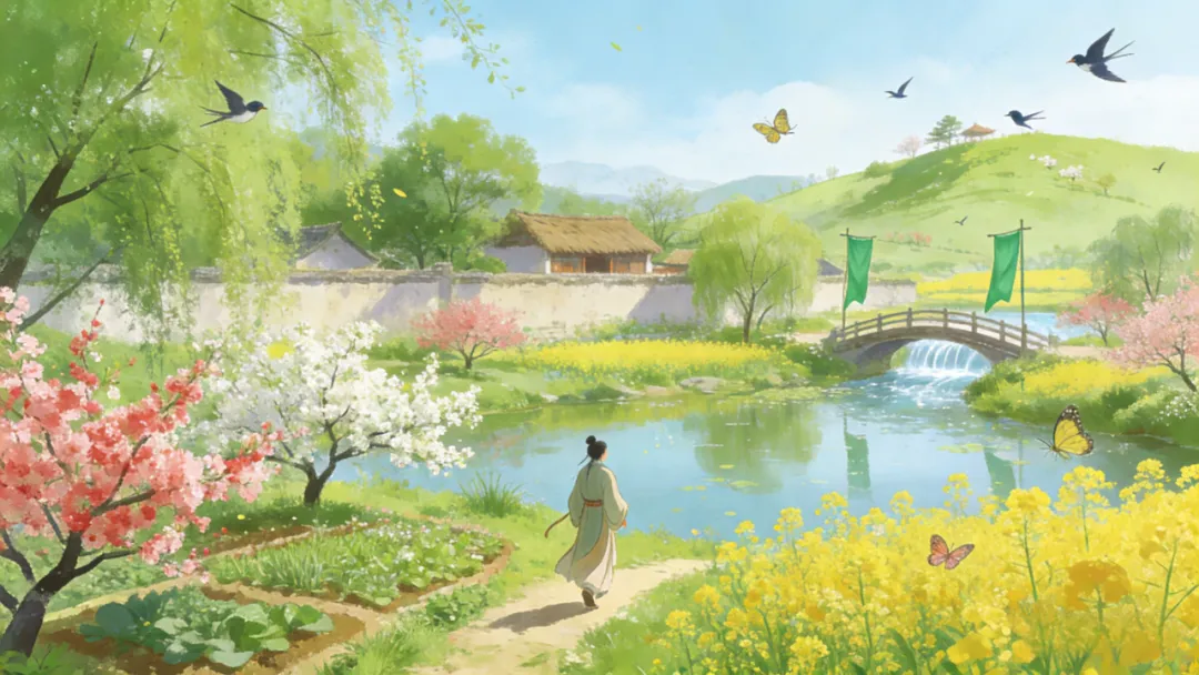 初三古诗赏析《行香子・树绕村庄》|中考高频考点|中考历年真题 第12张