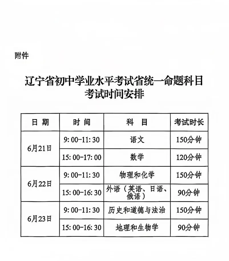 2026沈阳中考时间公布,初二地理、生物同日开考! 第2张