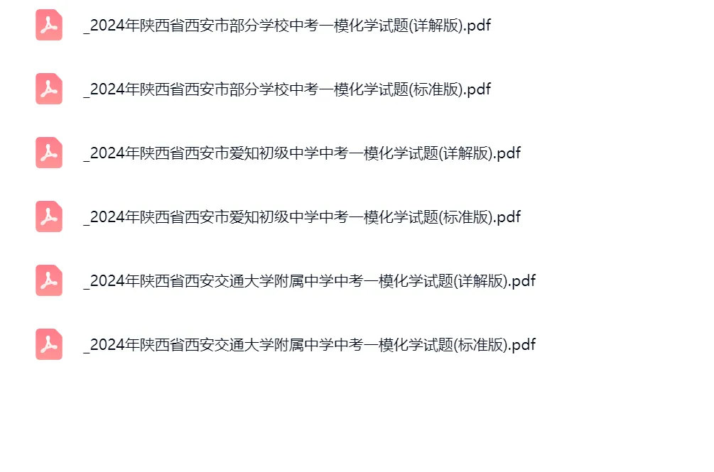 2021-2024学年陕西西安中考一模化学真题及答案解析 第5张