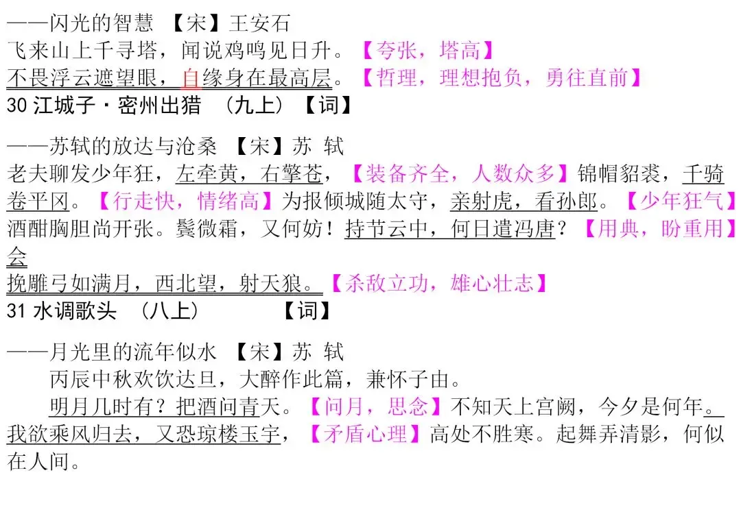 初中生必背古诗文整理汇总,中考语文必备! 第16张