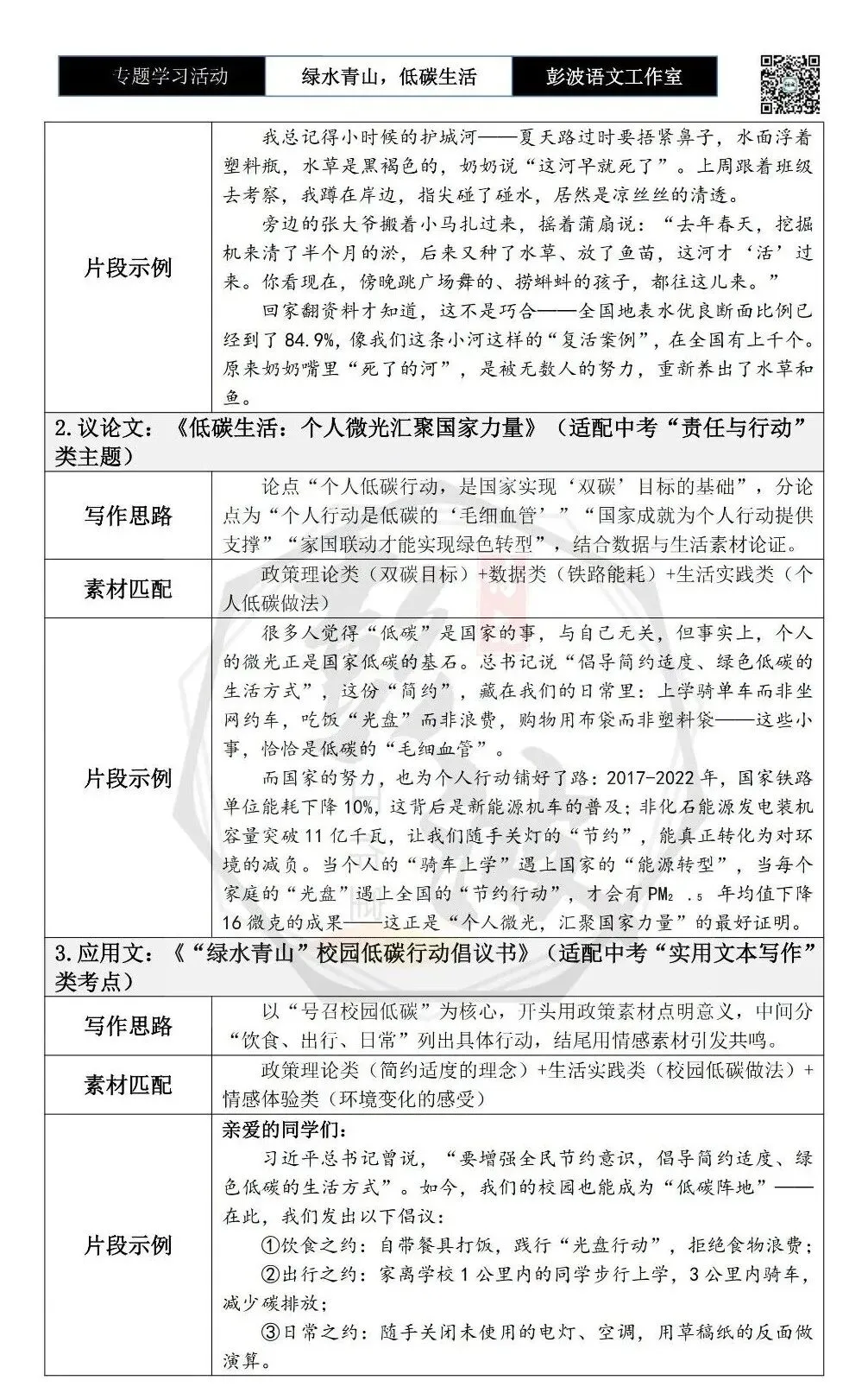 【中考语言专项-专题学习活动】-八年级下-07绿水青山,低碳生活-知识手册(2元) 第7张