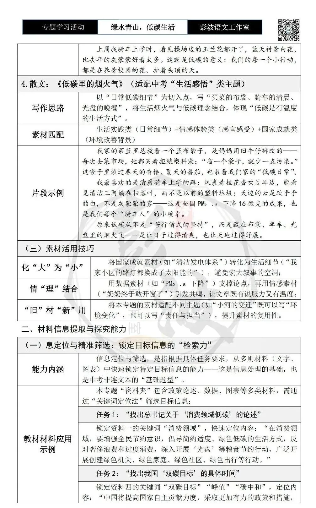 【中考语言专项-专题学习活动】-八年级下-07绿水青山,低碳生活-知识手册(2元) 第8张