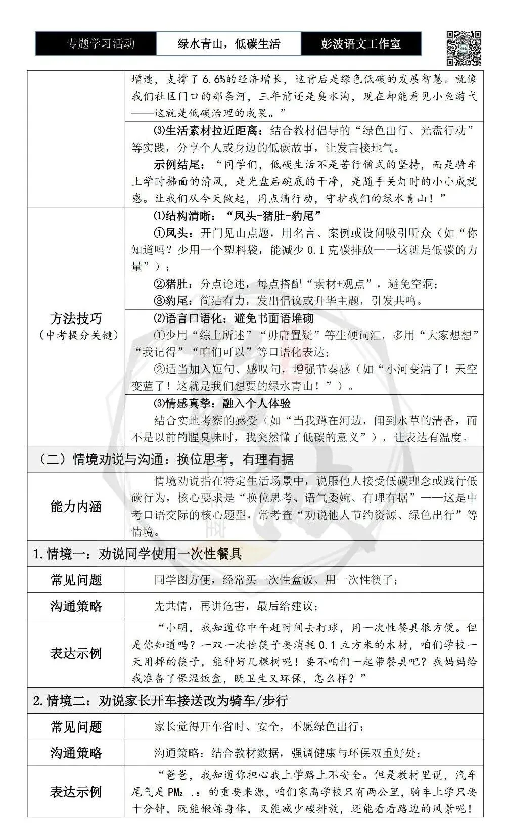 【中考语言专项-专题学习活动】-八年级下-07绿水青山,低碳生活-知识手册(2元) 第16张