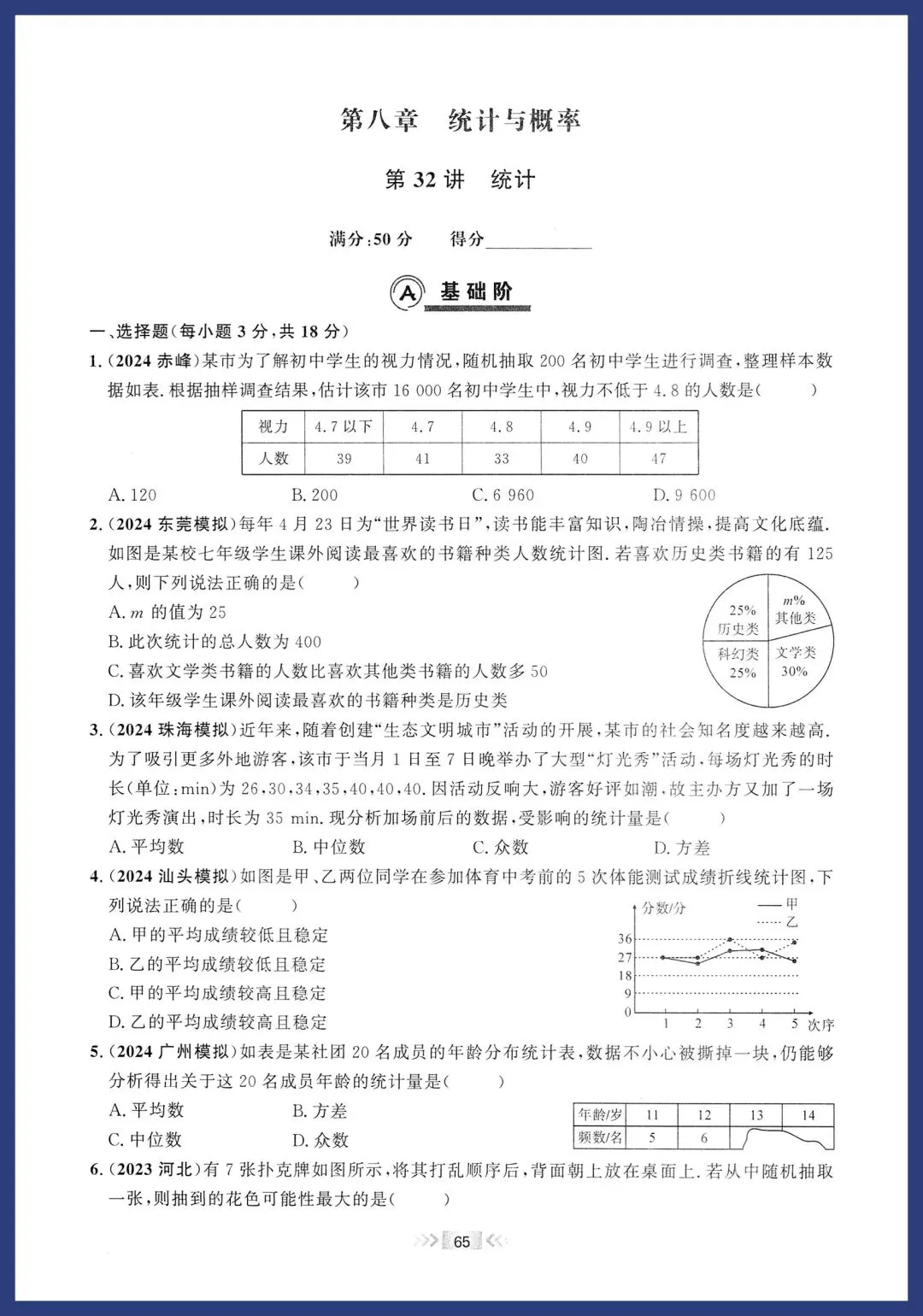 2026中考数学基础题每日一练 第32张