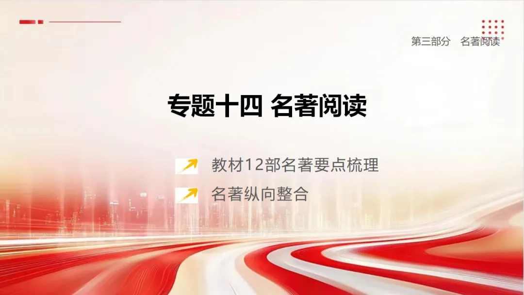 2026年中考语文第一轮复习 专题十四《名著阅读》ppt 第3张