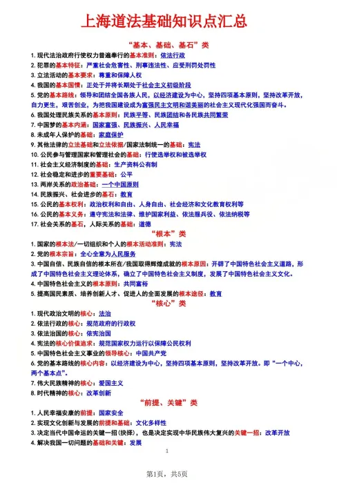 【中考必备】2026上海中考道法答题满分模板+万能公式! 第2张