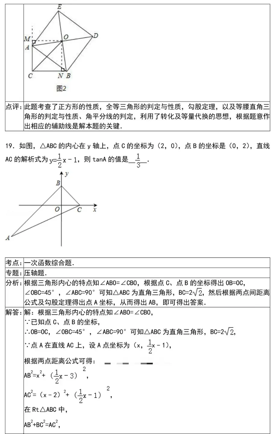 初中数学选择题和填空题解题技巧(附中考数学压轴题30道) 第38张