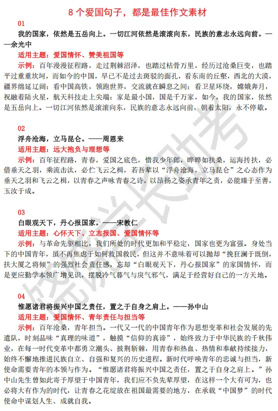 资料分享 | 2026中考语文高分作文素材 第3张 资料分享 | 2026中考语文高分作文素材 第3张