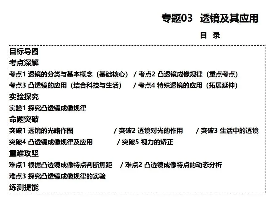 2026年中考物理一轮复习高效培优讲义和专项训练题(文末有下载方式) 第3张