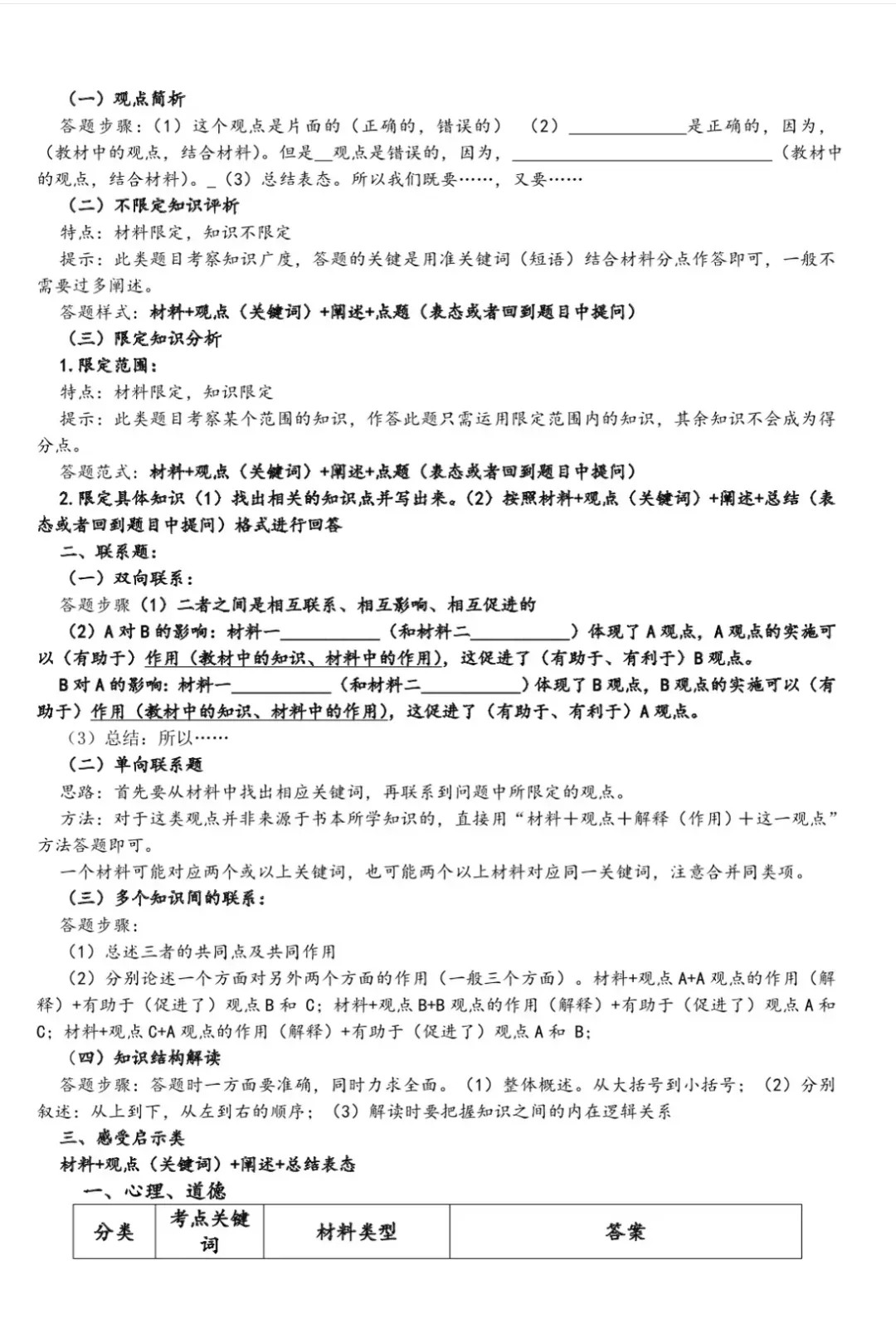 中考道法主观题答题技巧 第2张