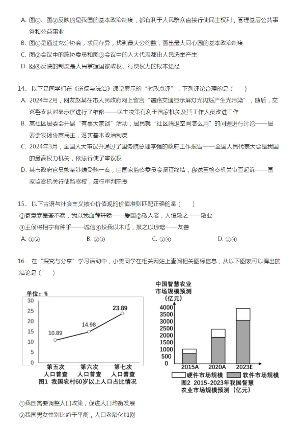 2020-2024年广东广州各区中考二模政治试卷 第7张