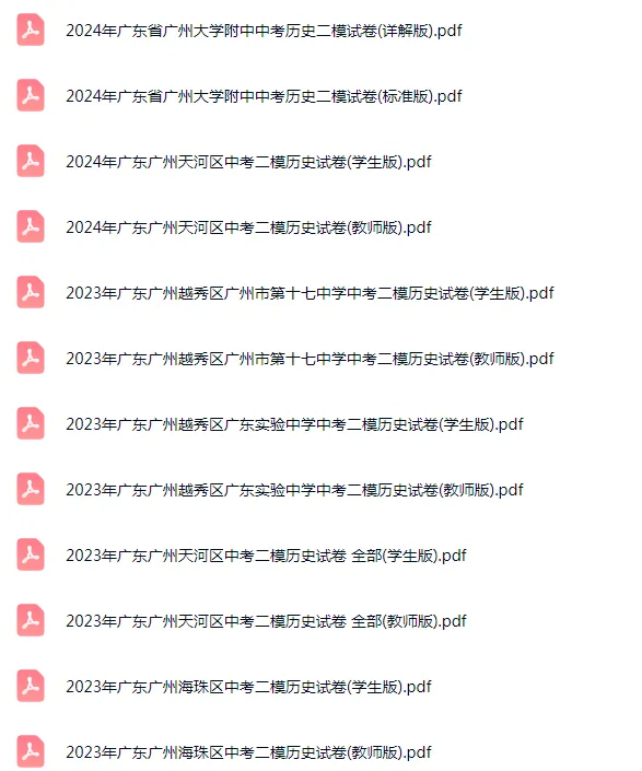 2021-2024年广东广州各区中考历史二模试卷 第3张