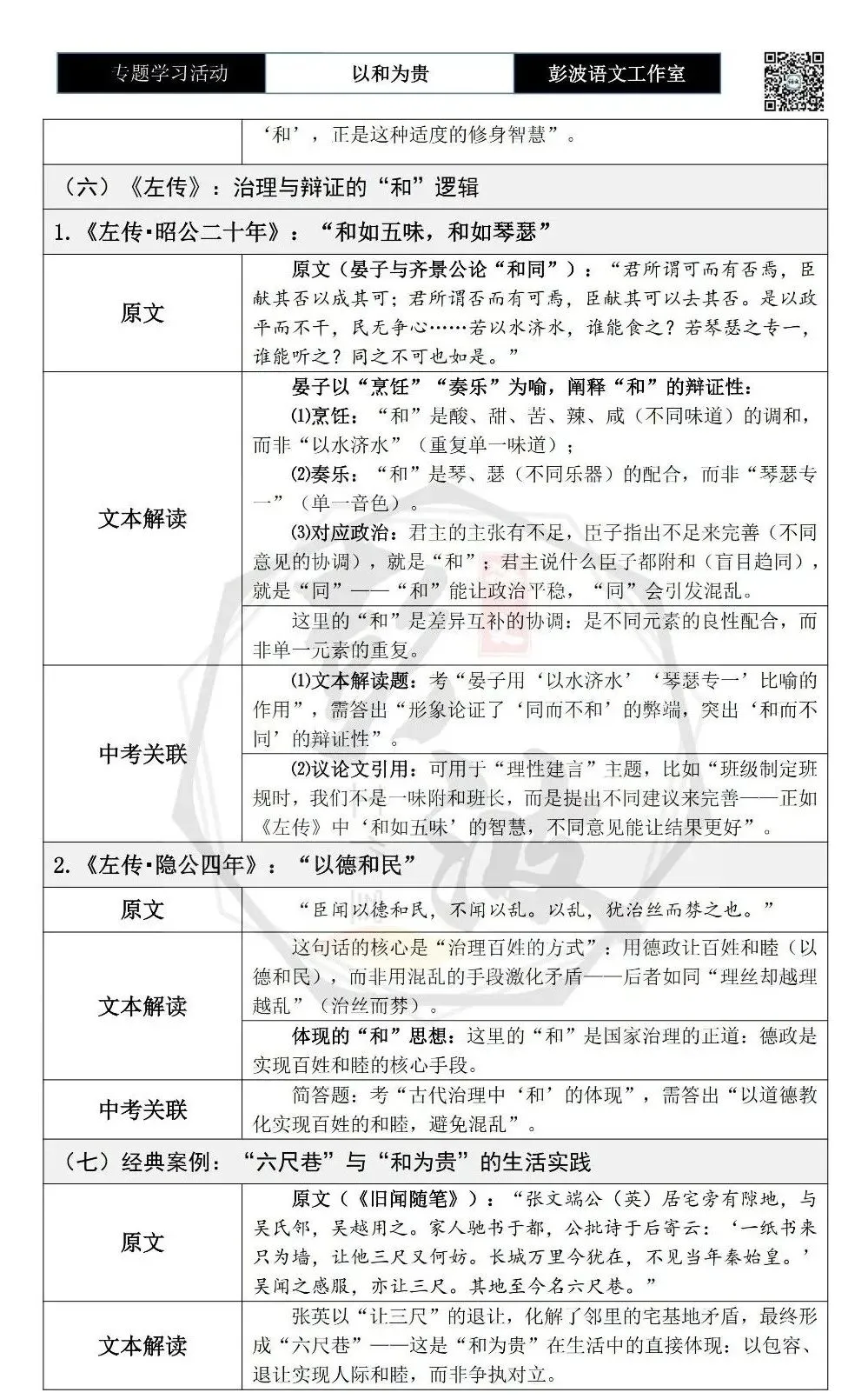 【中考语言专项-专题学习活动】-八年级下-08以和为贵-知识手册(2元) 第11张