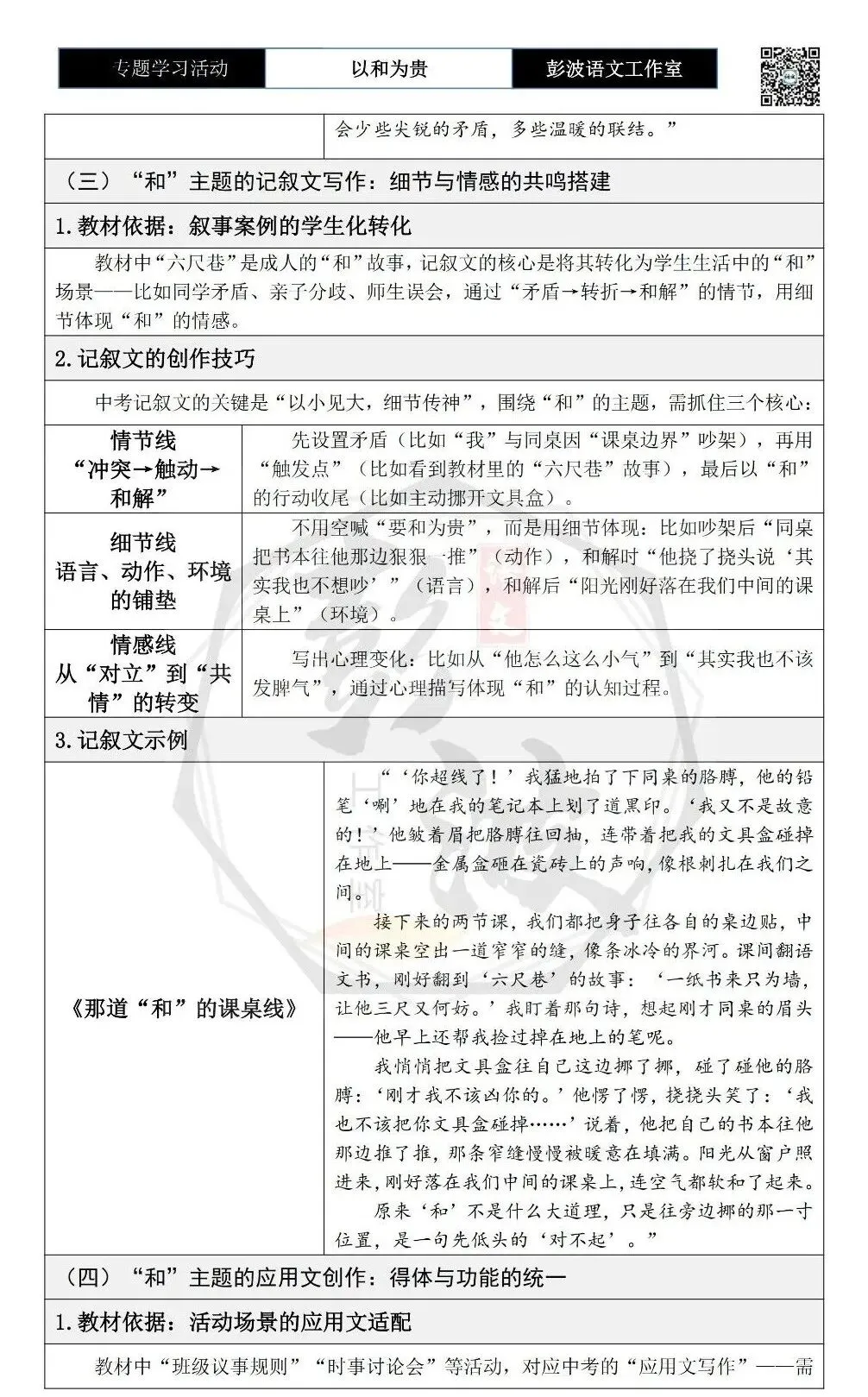 【中考语言专项-专题学习活动】-八年级下-08以和为贵-知识手册(2元) 第17张