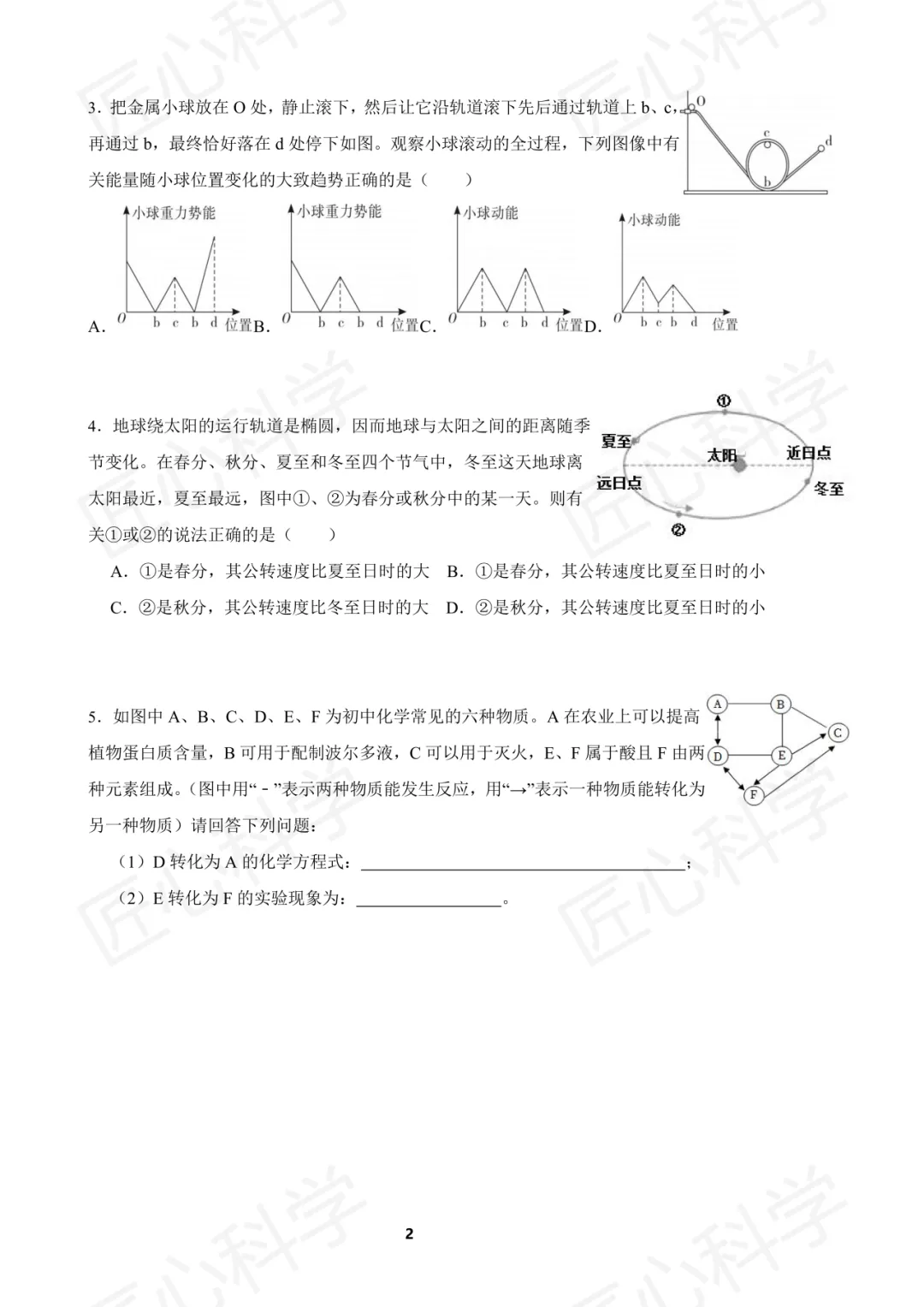 中考科学(浙江省通用)易错题打卡 第一天 第15张