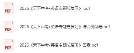 【初中教辅】2026《天下中考•英语专题总复习》|(百度/夸克) 第3张