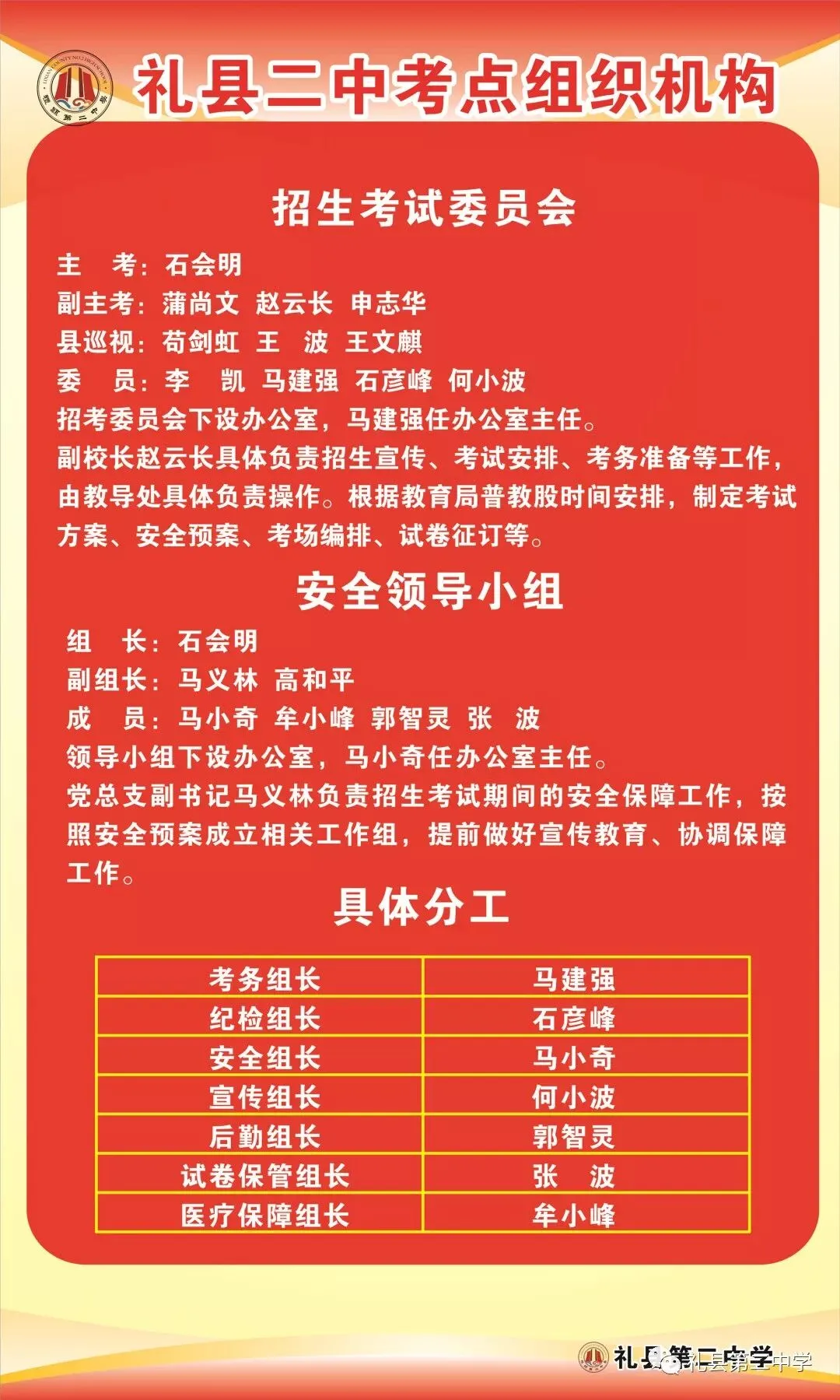 【中考快讯】图解2019年中考礼县二中考点安排 第3张