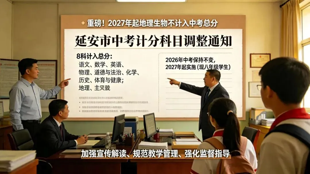 重磅!延安中考计分科目调整,2027年起这些科目不计入总分了! 第2张