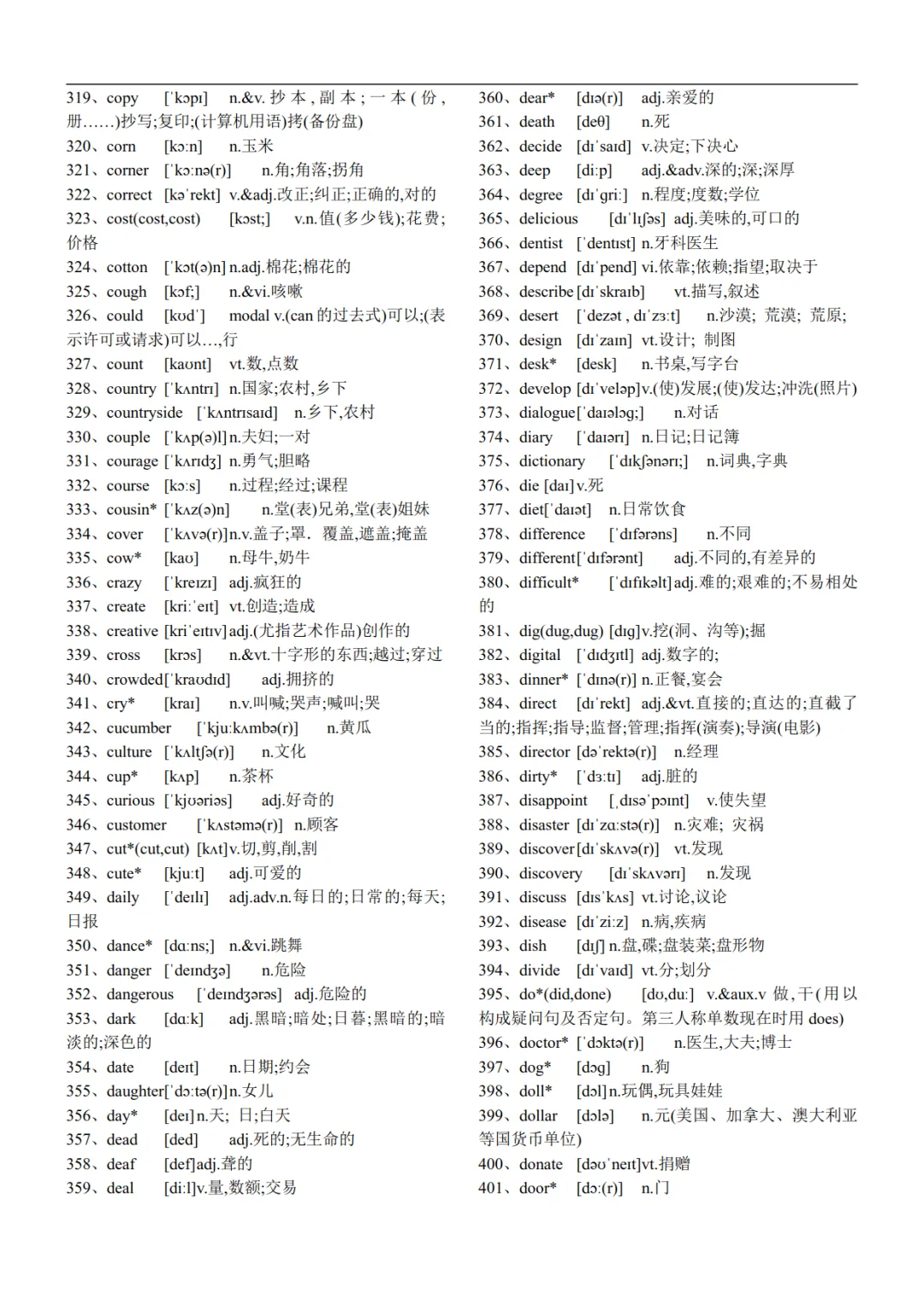 中考英语新课标1600词正序背诵表,全是必考词汇!可免费下载 第6张