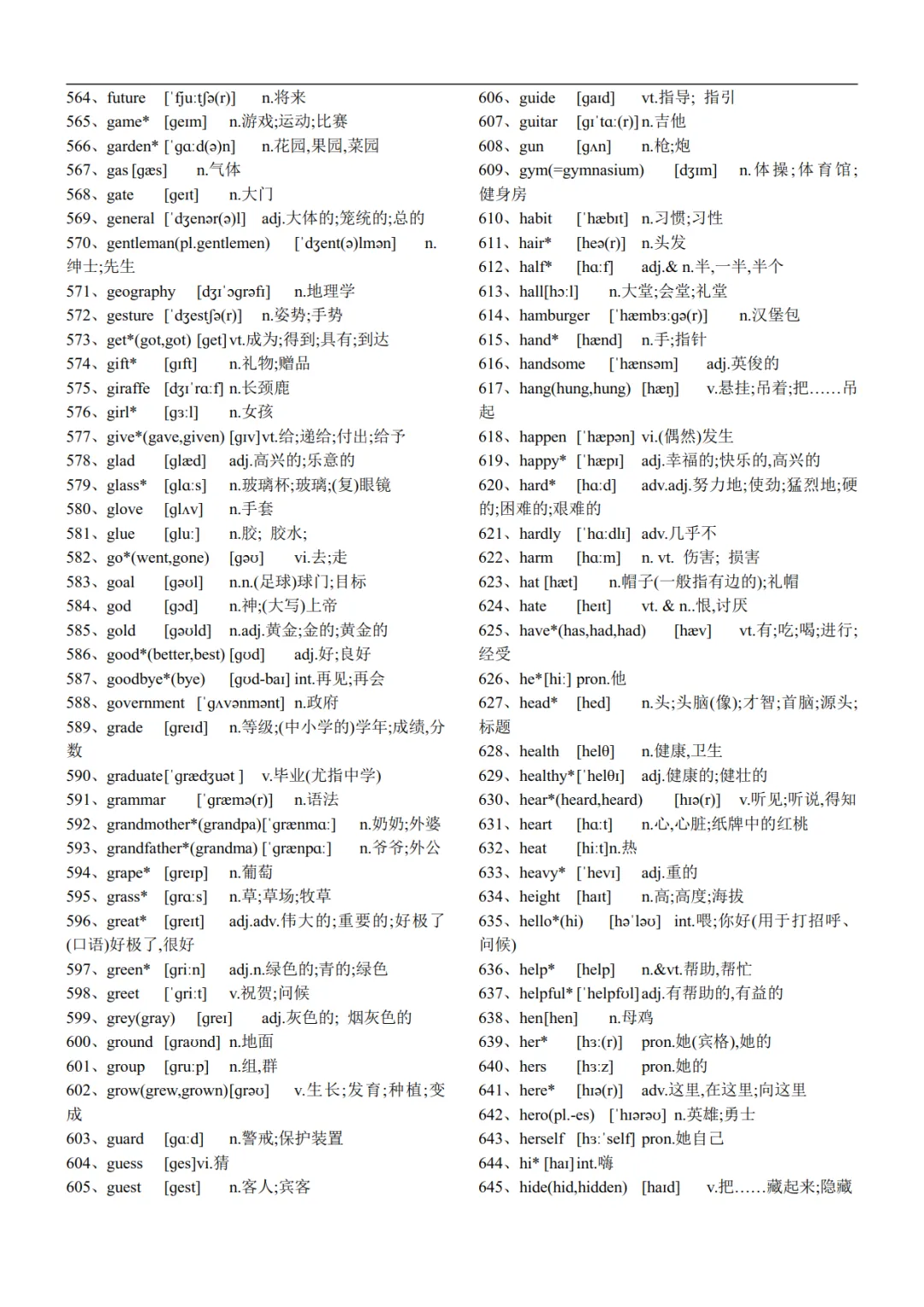 中考英语新课标1600词正序背诵表,全是必考词汇!可免费下载 第9张