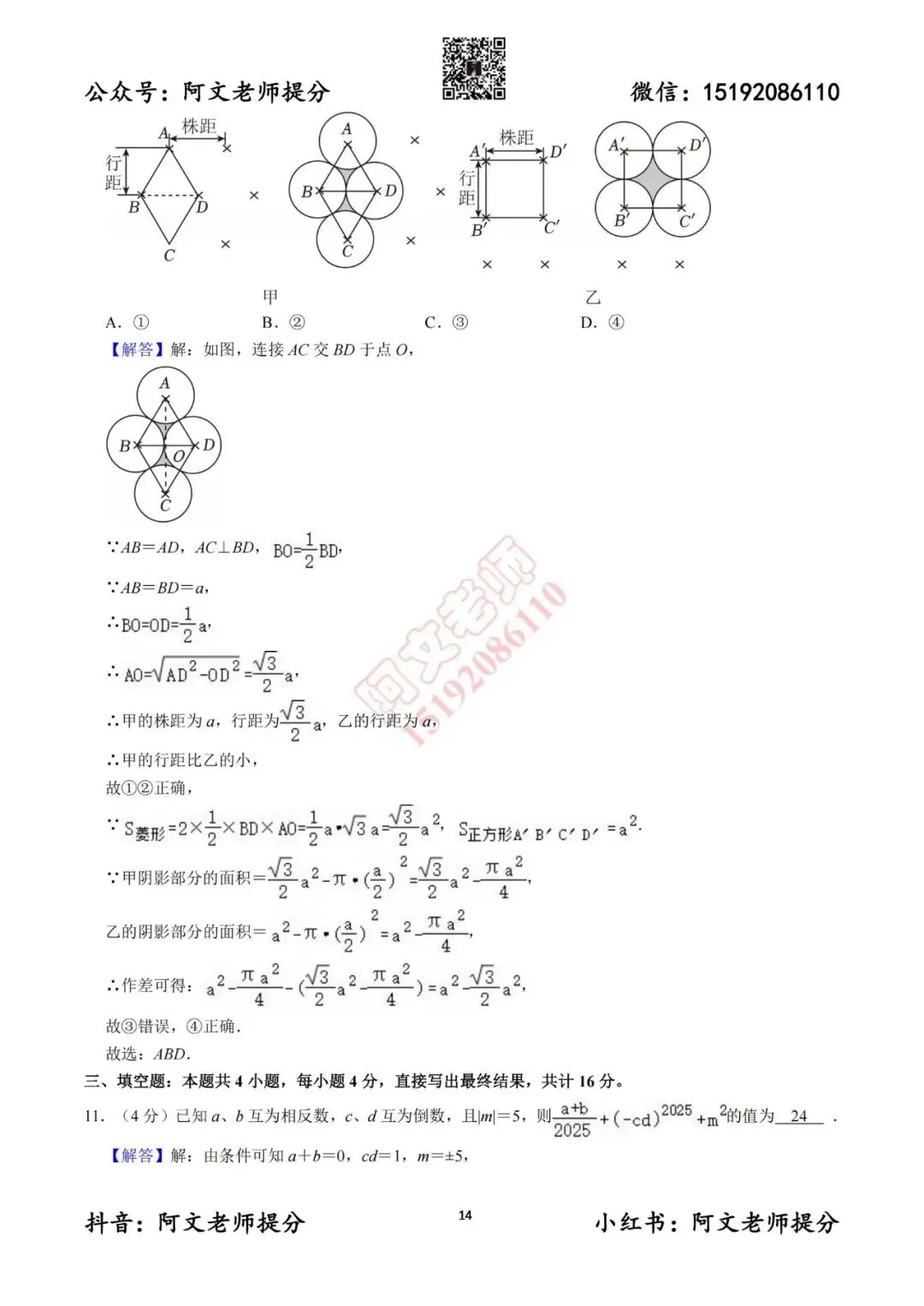 阿文中考第12套2025中考一模潍坊(含答案) 第14张