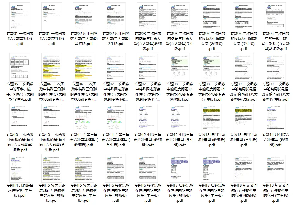 【新公众号首个学习交流群开张啦~】中考数学压轴题专项训练 第10张