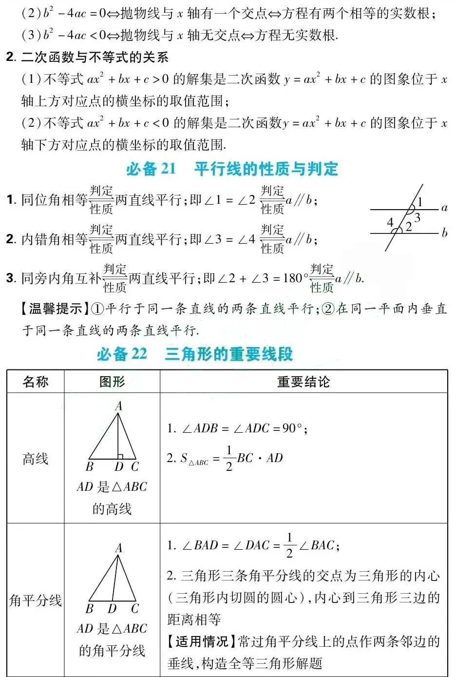 中考数学总复习:初中数学必备43个基础知识点(可打印) 第13张