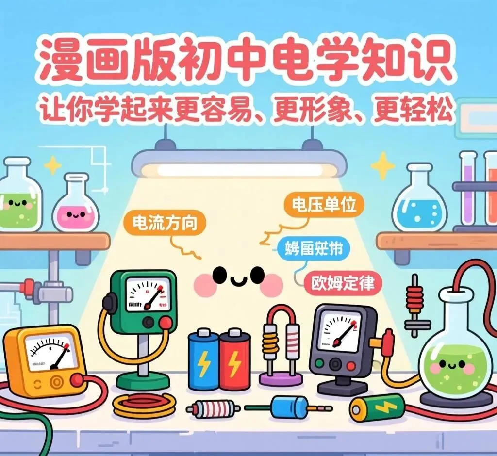 中考电学知识理解起来有困难孩子的福音——漫画版的解读让你理解起来更容易、更形象、更轻松、更透彻!(速速收藏转发) 第1张