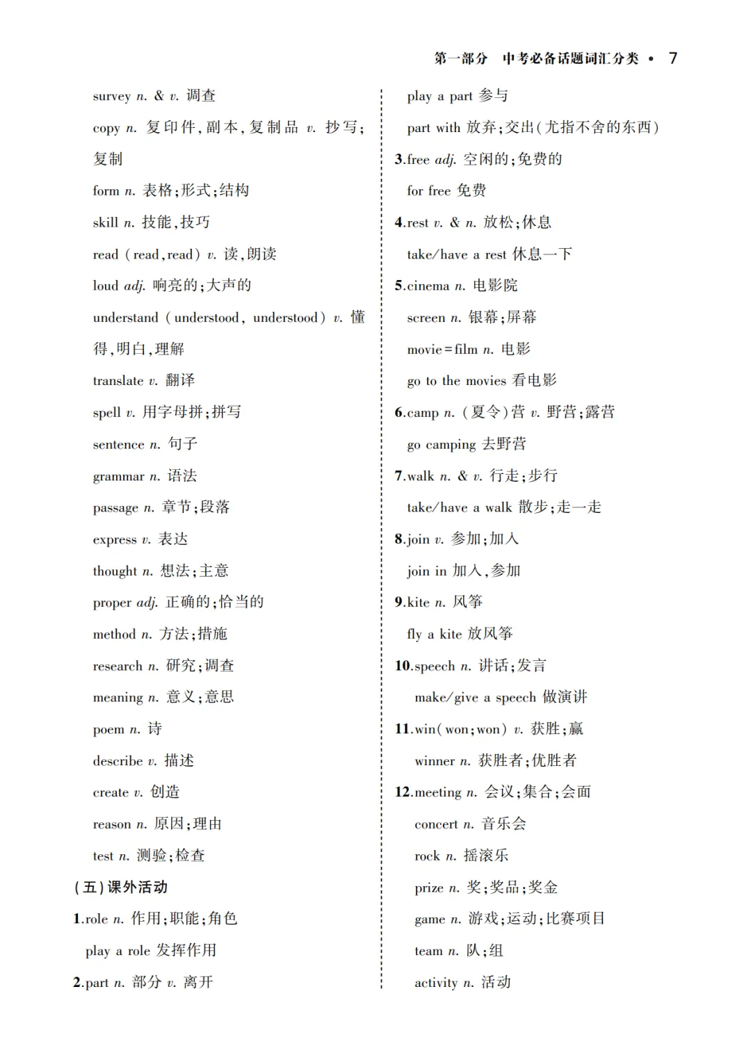 中考英语必背话题词汇+必背短语分类记忆,可免费下载打印 第9张