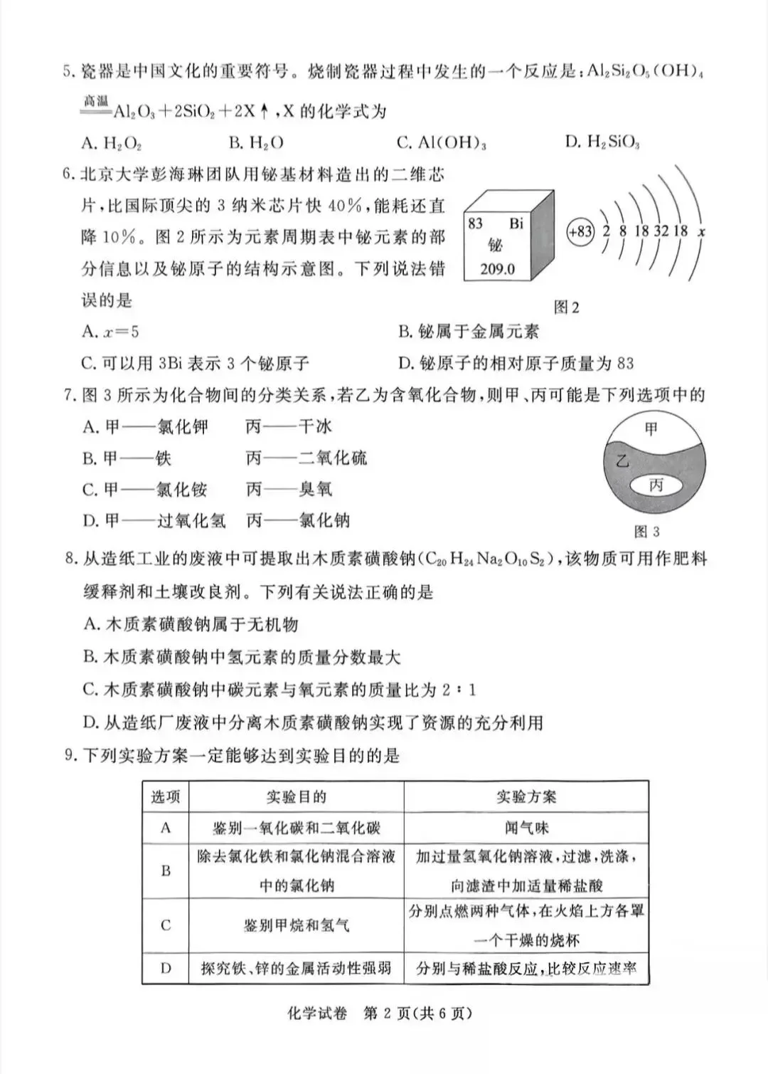 2025年中考启光一模化学试卷 第2张