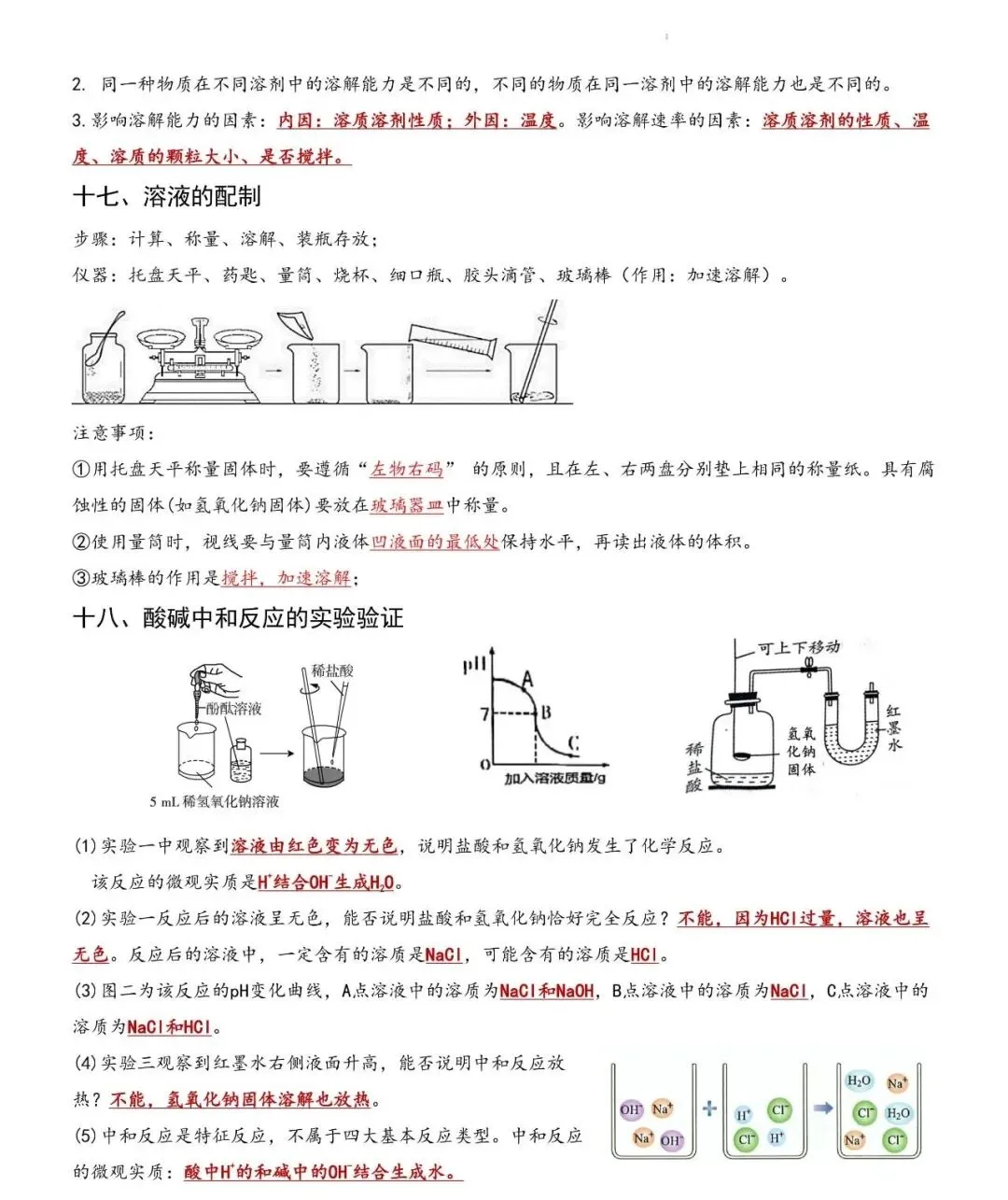 【中考必备】新版九年级化学课本重点实验总结(填空+答案双版) 第12张