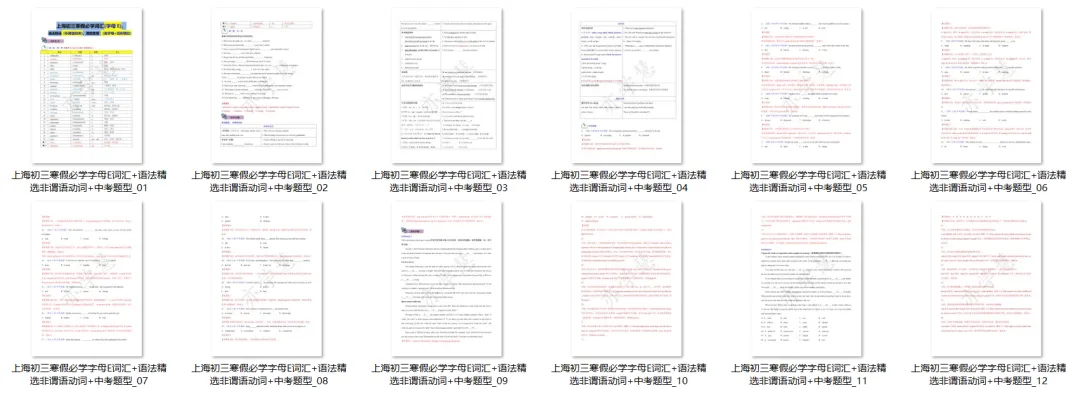 上海中考寒假英语语法(一) 第6张