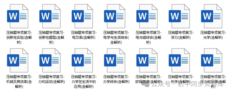 【精选资料】2025年中考物理《压轴题专项复习学案》 第5张 【精选资料】2025年中考物理《压轴题专项复习学案》 第5张