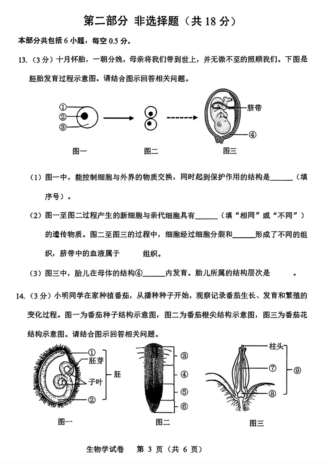 【试卷/小中考】2024-2025辽宁抚顺中考一模生物(含答案)可下载 第3张