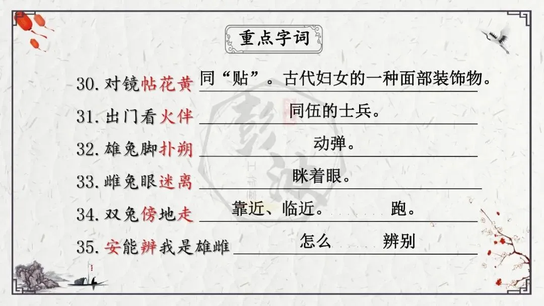 【中考专项复习课件】诗词曲85篇-13《木兰诗》 第22张
