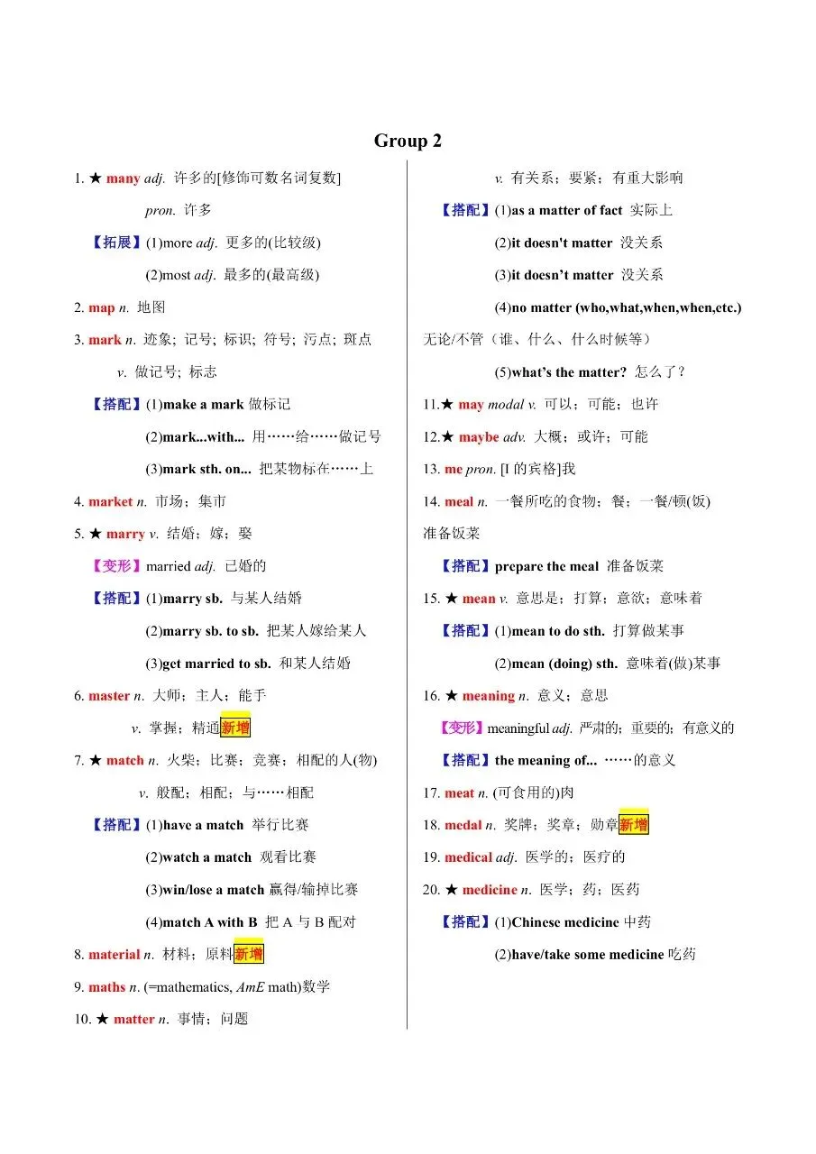 初中英语|中考专项英语专题01 《20天搞定中考必背1600个单词(二)》(高清下载打印) 第2张 初中英语|中考专项英语专题01 《20天搞定中考必背1600个单词(二)》(高清下载打印) 第2张