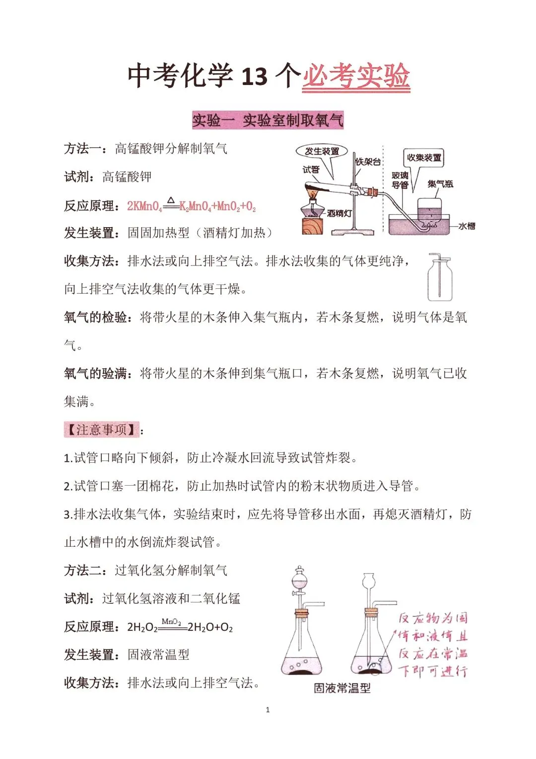 中考化学反反复复就考这13个实验题 第2张