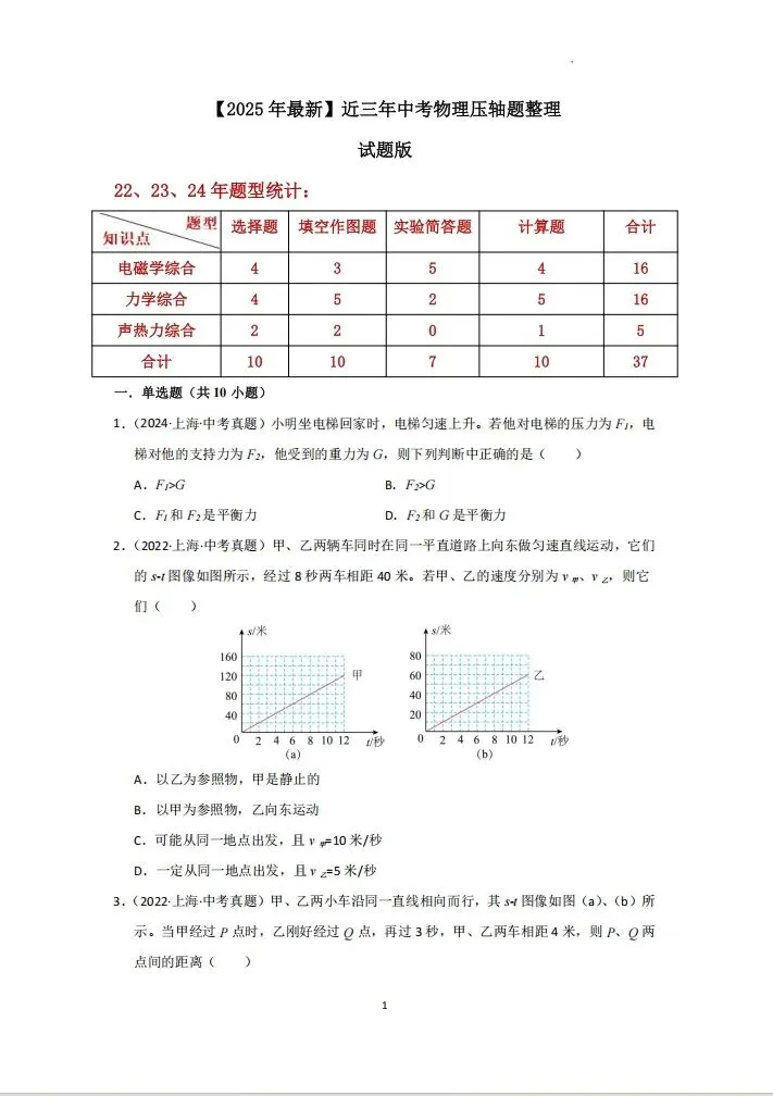 2026上海中考数学物理化学压轴题!(含答案+解析) 第14张