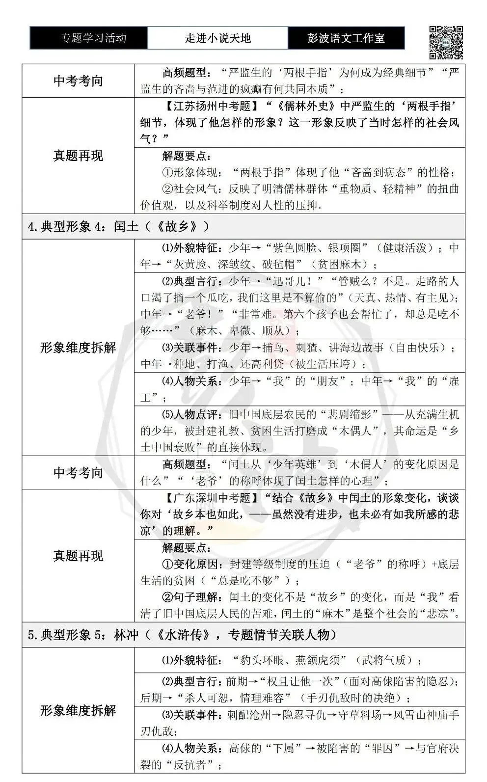 【中考语言专项-专题学习活动】-九年级上-10走进小说天地-知识手册(2元) 第11张