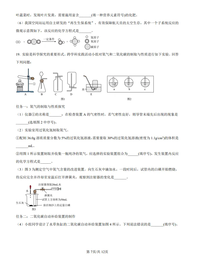 山东2025潍坊中考化学真题| 2025年山东省潍坊市中考化学真题| 高清版,带答案 第7张
