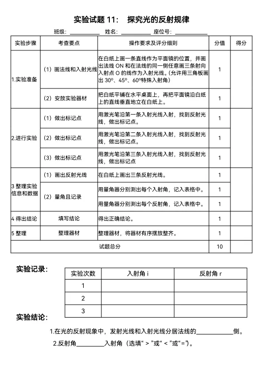汕头中考物理实验操作考试11 第7张