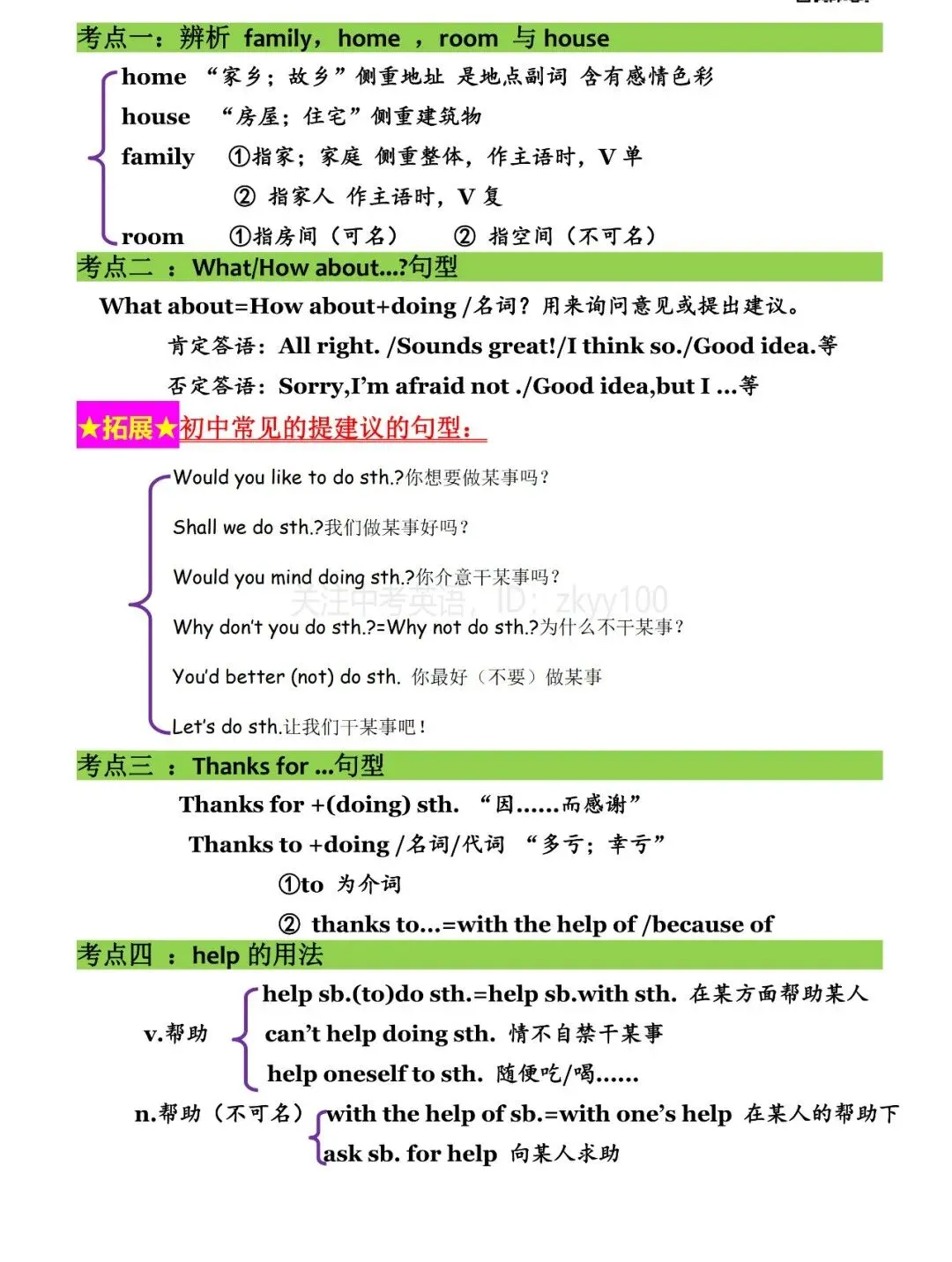 中考英语:99个高频考点梳理汇总,快收藏吧! 第2张