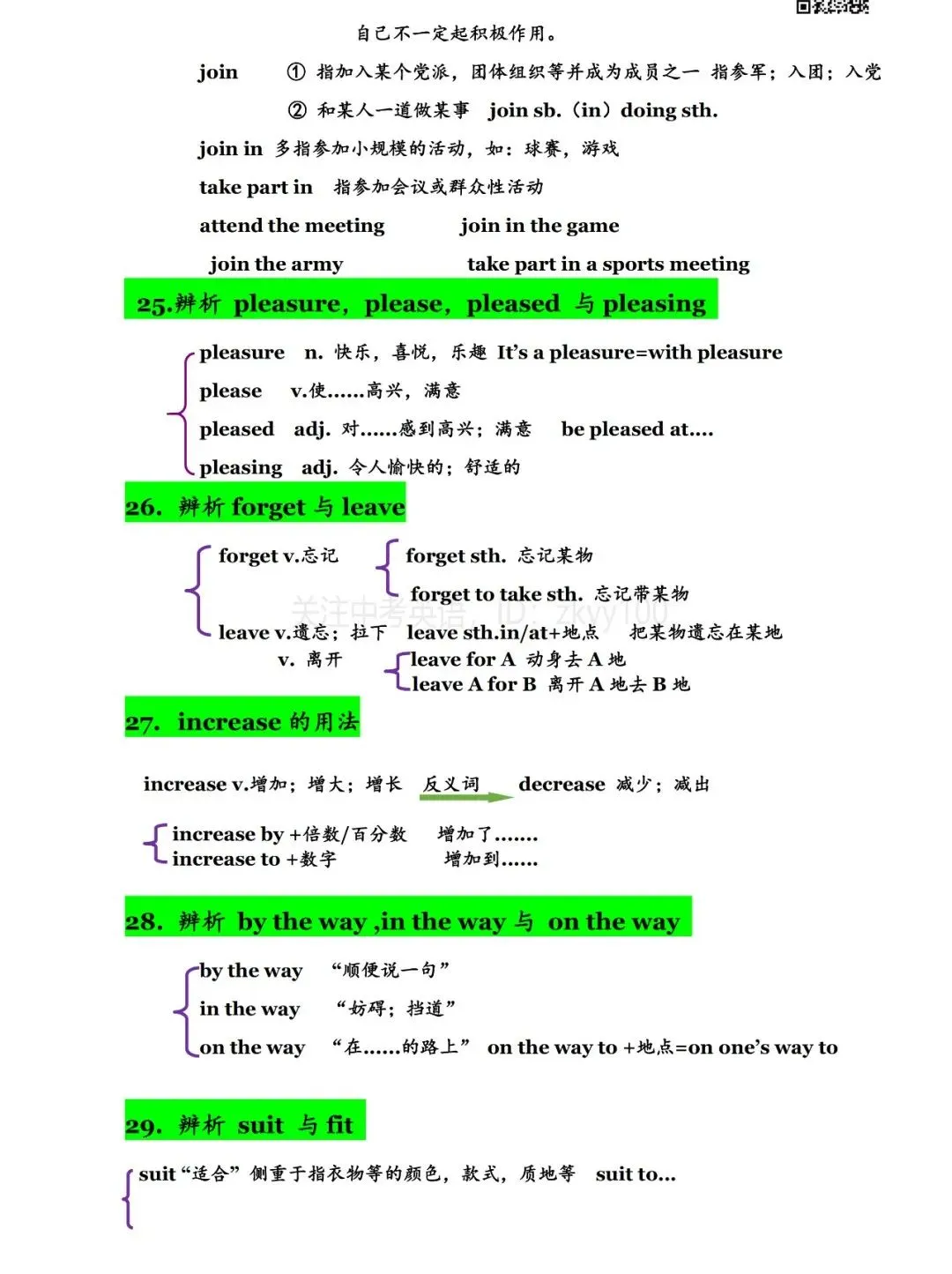 中考英语:99个高频考点梳理汇总,快收藏吧! 第26张