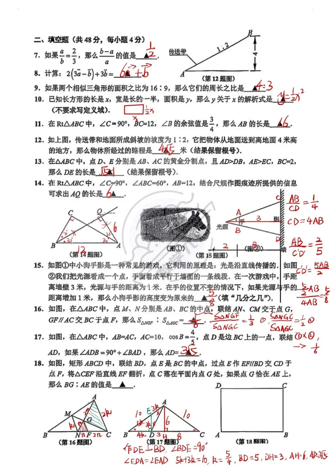 2026上海中考闵行数学一模解析 第4张